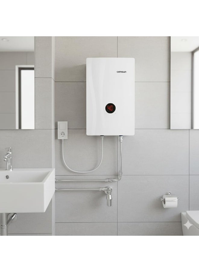CEMSAN Digital Instant Water Heater 7.5 kW – Speed E 7.5, 3 Power Levels, Digital Timer & Temperature Control, Energy Saving, Smallest Heater in the World, 5-Year Warranty – Made in Türkiye, SPEED 7.5 Digital - Image 2